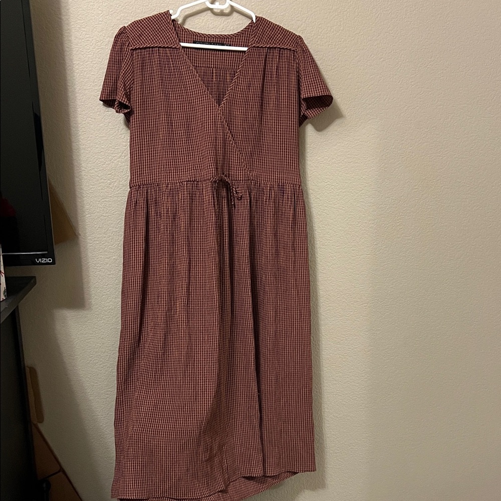 Christy Dawn petite rusty plum check dress
